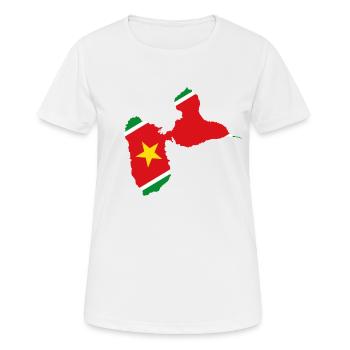 Karte Guadeloupe - Frauen T-Shirt atmungsaktiv - Weiß - Vorne - AI Model Female 172 dark (172cm)