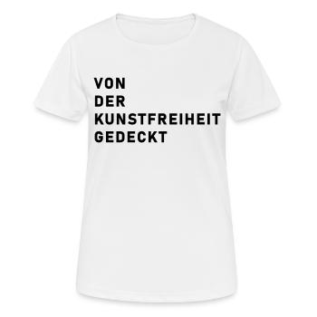 Von der Kunstfreiheit gedeckt - Frauen T-Shirt atmungsaktiv - Weiß - Vorne - AI Model Female 172 dark (172cm)