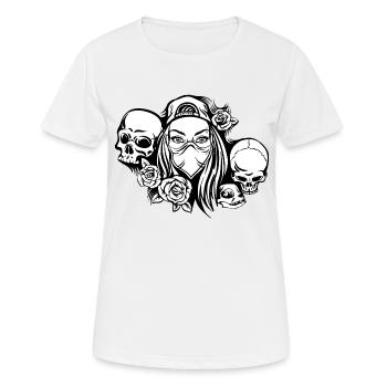 Metal Lady mit Maske - Frauen T-Shirt atmungsaktiv - Weiß - Vorne - AI Model Female 172 dark (172cm)