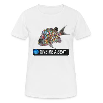 GIVE ME A BEAT FISH ! - T-shirt respirant Femme - blanc - Devant - AI Model Female 172 dark (172cm)