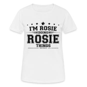 Je suis Rosie en train de faire des choses Rosie - T-shirt respirant Femme - blanc - Devant - AI Model Female 172 dark (172cm)