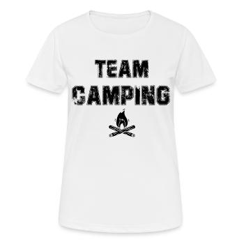 Team camping - T-shirt respirant Femme - blanc - Devant - AI Model Female 172 dark (172cm)