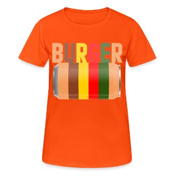 burger fast food - T-shirt respirant Femme - orange néon - Devant - AI Model Female 172 dark (172cm)