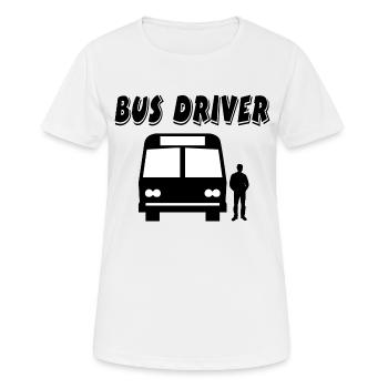 Bus - Frauen T-Shirt atmungsaktiv - Weiß - Vorne - AI Model Female 172 dark (172cm)