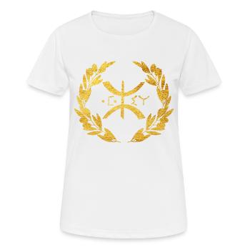 Z AMAZIGH BERBERE KABYLE EN OR - T-shirt respirant Femme - blanc - Devant - AI Model Female 172 dark (172cm)