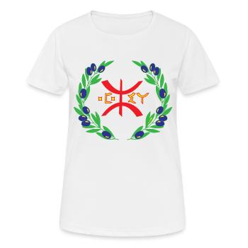 Z AMAZIGH BERBER FLAGGE - Frauen T-Shirt atmungsaktiv - Weiß - Vorne - AI Model Female 172 dark (172cm)