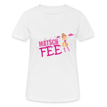 Muddy run shirt mud Matsch Laufshirt Fee Team Frau - Frauen T-Shirt atmungsaktiv - Weiß - Vorne - AI Model Female 172 dark (172cm)