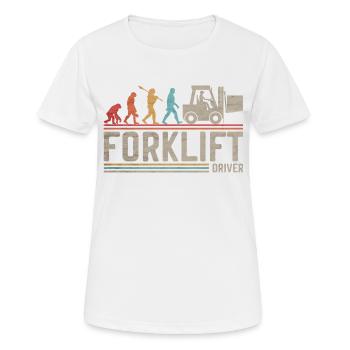 Gabelstaplerfahrer Evolution Gabelstapler - Frauen T-Shirt atmungsaktiv - Weiß - Vorne - AI Model Female 172 dark (172cm)