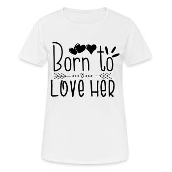 Né pour l’aimer - T-shirt respirant Femme - blanc - Devant - AI Model Female 172 dark (172cm)