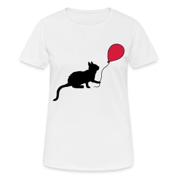 Red Balloon Kitten joue - T-shirt respirant Femme - blanc - Devant - AI Model Female 172 dark (172cm)