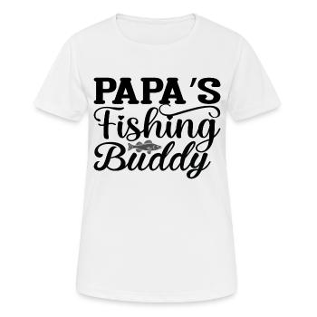 Papa´s Fishing Buddy - Frauen T-Shirt atmungsaktiv - Weiß - Vorne - AI Model Female 172 dark (172cm)