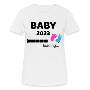 Baby 2023 Pregnancy Mother Mom Idea - Women's Breathable T-Shirt - white - Front - AI Model Female 172 dark (172cm)