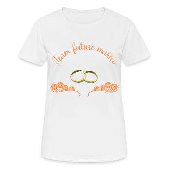 Team Future Mariée - T-shirt respirant Femme - blanc - Devant - AI Model Female 172 dark (172cm)