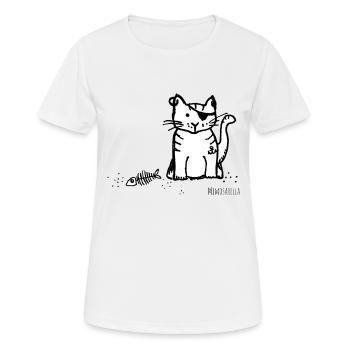 Mimosarella Kater - Frauen T-Shirt atmungsaktiv - Weiß - Vorne - AI Model Female 172 dark (172cm)