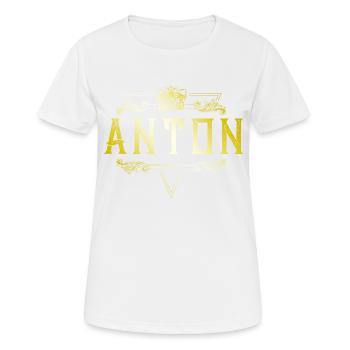 Anton - Frauen T-Shirt atmungsaktiv - Weiß - Vorne - AI Model Female 172 dark (172cm)