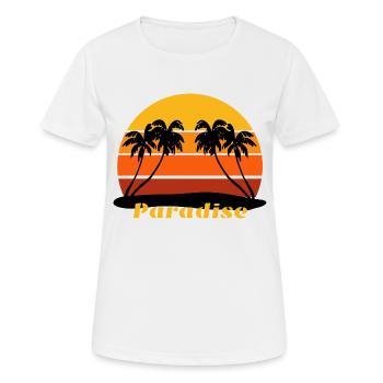 Noir Jaune Orange Rouge Paradise Design - T-shirt respirant Femme - blanc - Devant - AI Model Female 172 dark (172cm)