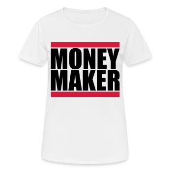 Balken Logo Money Maker - Frauen T-Shirt atmungsaktiv - Weiß - Vorne - AI Model Female 172 dark (172cm)