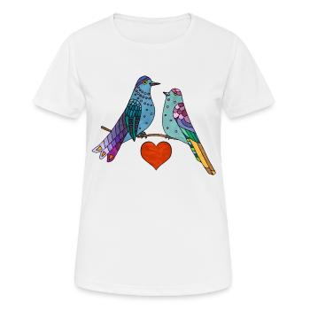 Oiseaux - T-shirt respirant Femme - blanc - Devant - AI Model Female 172 dark (172cm)