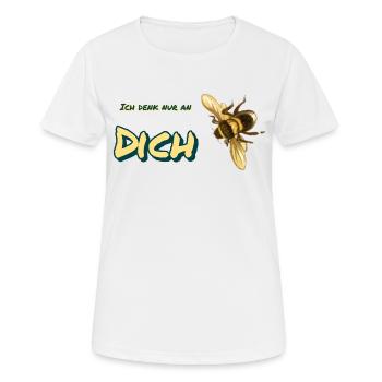 ich denk nur an dich - Frauen T-Shirt atmungsaktiv - Weiß - Vorne - AI Model Female 172 dark (172cm)