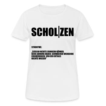 Scholzen - Frauen T-Shirt atmungsaktiv - Weiß - Vorne - AI Model Female 172 dark (172cm)