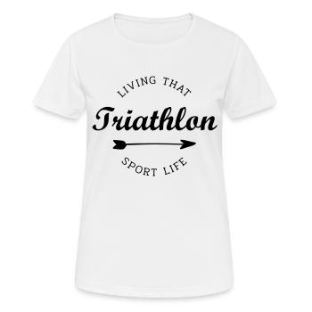 la vie sportive du triathlon - T-shirt respirant Femme - blanc - Devant - AI Model Female 172 dark (172cm)