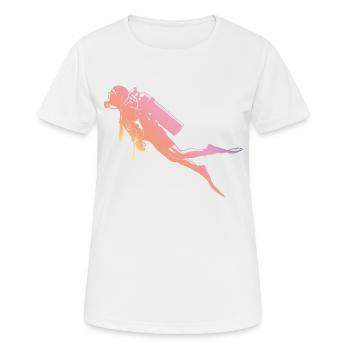 Diving Silhouette - Women's Breathable T-Shirt - white - Front - AI Model Female 172 dark (172cm)