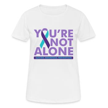 Sie sind nicht allein Suizidbewusstsein - Frauen T-Shirt atmungsaktiv - Weiß - Vorne - AI Model Female 172 dark (172cm)