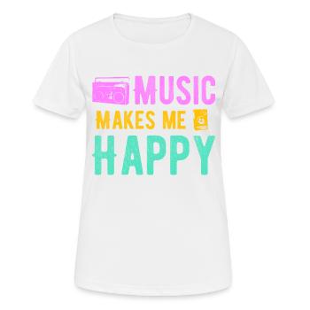 La musique me rend heureux - T-shirt respirant Femme - blanc - Devant - AI Model Female 172 dark (172cm)