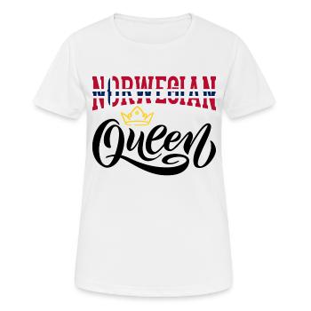 Norwegische Königin Norwegen Norwegische Flagge - Frauen T-Shirt atmungsaktiv - Weiß - Vorne - AI Model Female 172 dark (172cm)