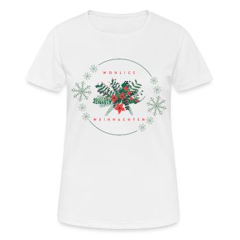Wohlige Weihnachten florales Weihnachtsdesign - Frauen T-Shirt atmungsaktiv - Weiß - Vorne - AI Model Female 172 dark (172cm)