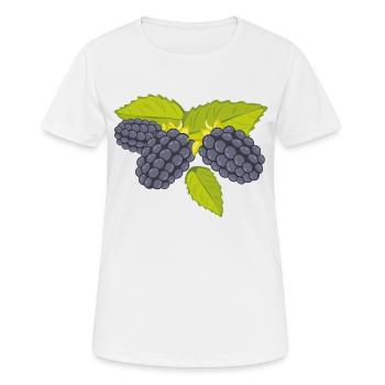 Brombeere - Frauen T-Shirt atmungsaktiv - Weiß - Vorne - AI Model Female 172 dark (172cm)