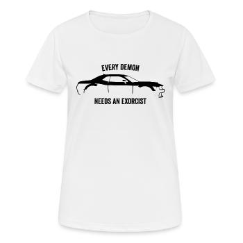 CHALLENGER DEMON SLOGAN - T-shirt respirant Femme - blanc - Devant - AI Model Female 172 dark (172cm)