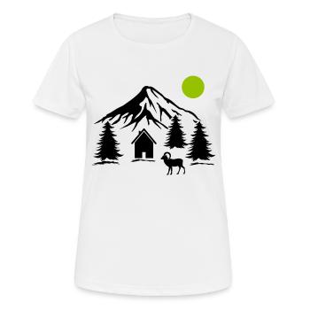 Mountains Nature - Women's Breathable T-Shirt - white - Front - AI Model Female 172 dark (172cm)