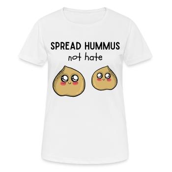 Spread Hummus not hate - Frauen T-Shirt atmungsaktiv - Weiß - Vorne - AI Model Female 172 dark (172cm)