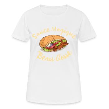 Sauce Magique Beau Gosse - T-shirt respirant Femme - blanc - Devant - AI Model Female 172 dark (172cm)