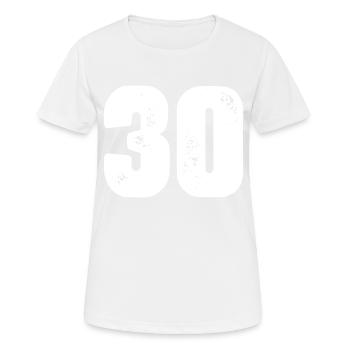 Maillot 30 Numéro - T-shirt respirant Femme - blanc - Devant - AI Model Female 172 dark (172cm)
