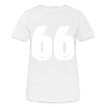 66 Maillot numéro - T-shirt respirant Femme - blanc - Devant - AI Model Female 172 dark (172cm)