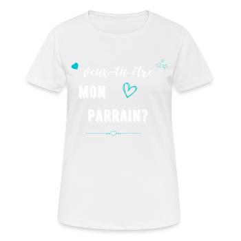 veux tu etre mon parrain-Futur parrain - T-shirt respirant Femme - blanc - Devant - AI Model Female 172 dark (172cm)