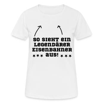 Eisenbahner Eisenbahn legendär - Frauen T-Shirt atmungsaktiv - Weiß - Vorne - AI Model Female 172 dark (172cm)