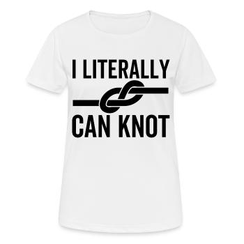 Ich kann buchstäblich knoten - Frauen T-Shirt atmungsaktiv - Weiß - Vorne - AI Model Female 172 dark (172cm)