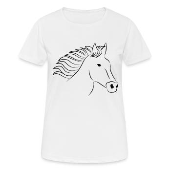 Horse horse head black - Women's Breathable T-Shirt - white - Front - AI Model Female 172 dark (172cm)