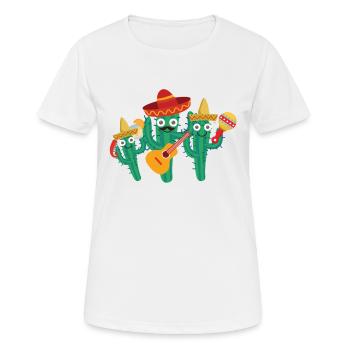 cactus family,Mexico,Mexican,Mariachi - Women's Breathable T-Shirt - white - Front - AI Model Female 172 dark (172cm)