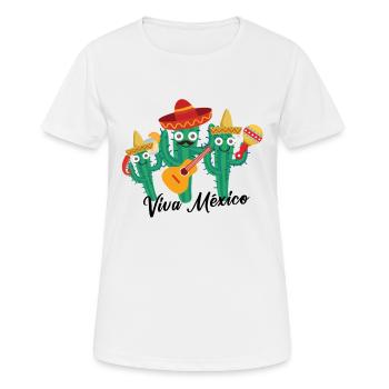 viva mexico,mariachi,cactus,cacti,mexicans - Women's Breathable T-Shirt - white - Front - AI Model Female 172 dark (172cm)