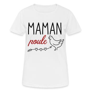 Maman poule 2 - T-shirt respirant Femme - blanc - Devant - AI Model Female 172 dark (172cm)