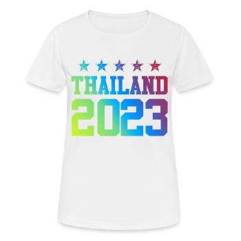Thailand 2023 - Frauen T-Shirt atmungsaktiv - Weiß - Vorne - AI Model Female 172 dark (172cm)