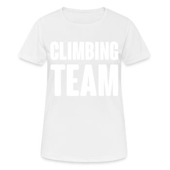 Climbing Team - Frauen T-Shirt atmungsaktiv - Weiß - Vorne - AI Model Female 172 dark (172cm)