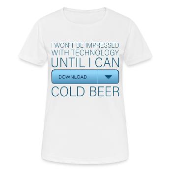 Jusqu’à ce que je puisse télécharger Cold Beer 2 - T-shirt respirant Femme - blanc - Devant - AI Model Female 172 dark (172cm)