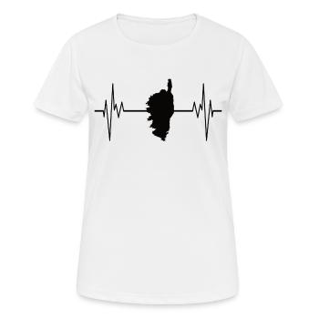 idee cadeau design carte géographique de la Corse - T-shirt respirant Femme - blanc - Devant - AI Model Female 172 dark (172cm)