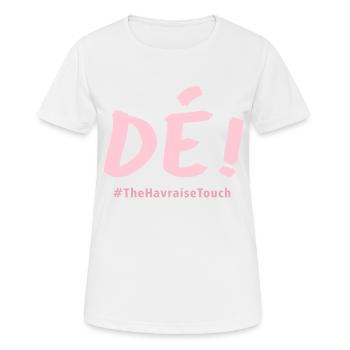 Dé ! - T-shirt respirant Femme - blanc - Devant - AI Model Female 172 dark (172cm)