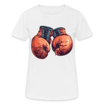 Die Contender-Handschuhe für Champions - Frauen T-Shirt atmungsaktiv - Weiß - Vorne - AI Model Female 172 dark (172cm)